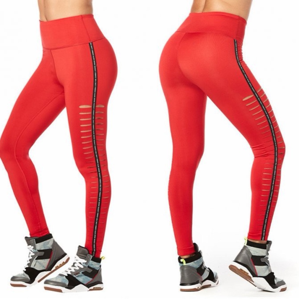 Zumba Women's Red Athletic Leggings